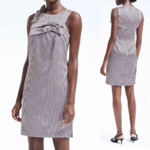 Banana Republic navy and silver bow dress